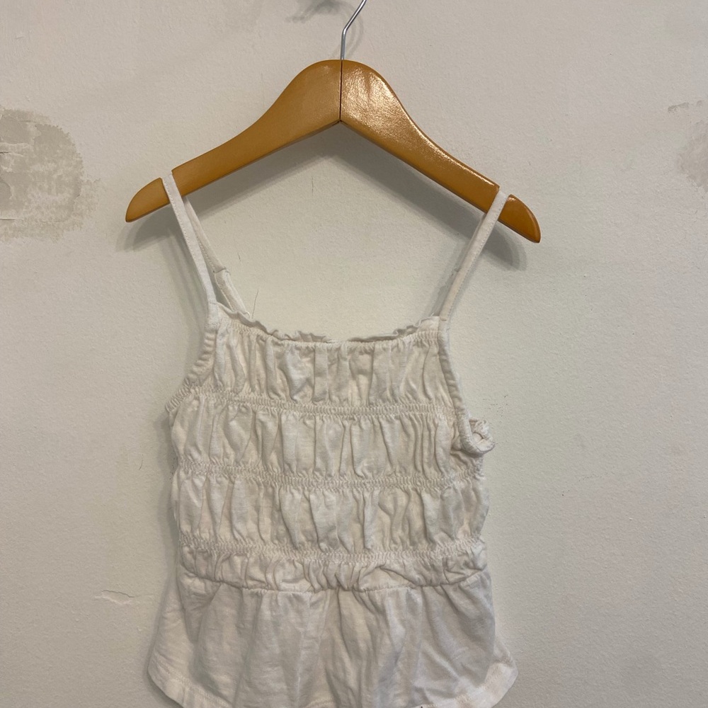 Cat & Jack Girls White Smocked Summer Spaghetti Strap Tank Top